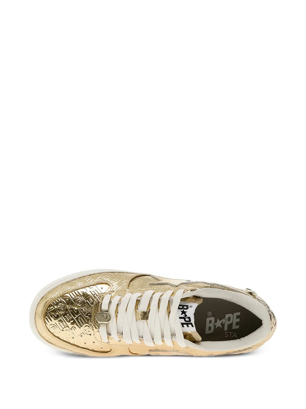 A Bathing Ape?Bape Sta 5 Metallic Sneakers — Gold — Size US M 3.5 - US W 5 — Top View