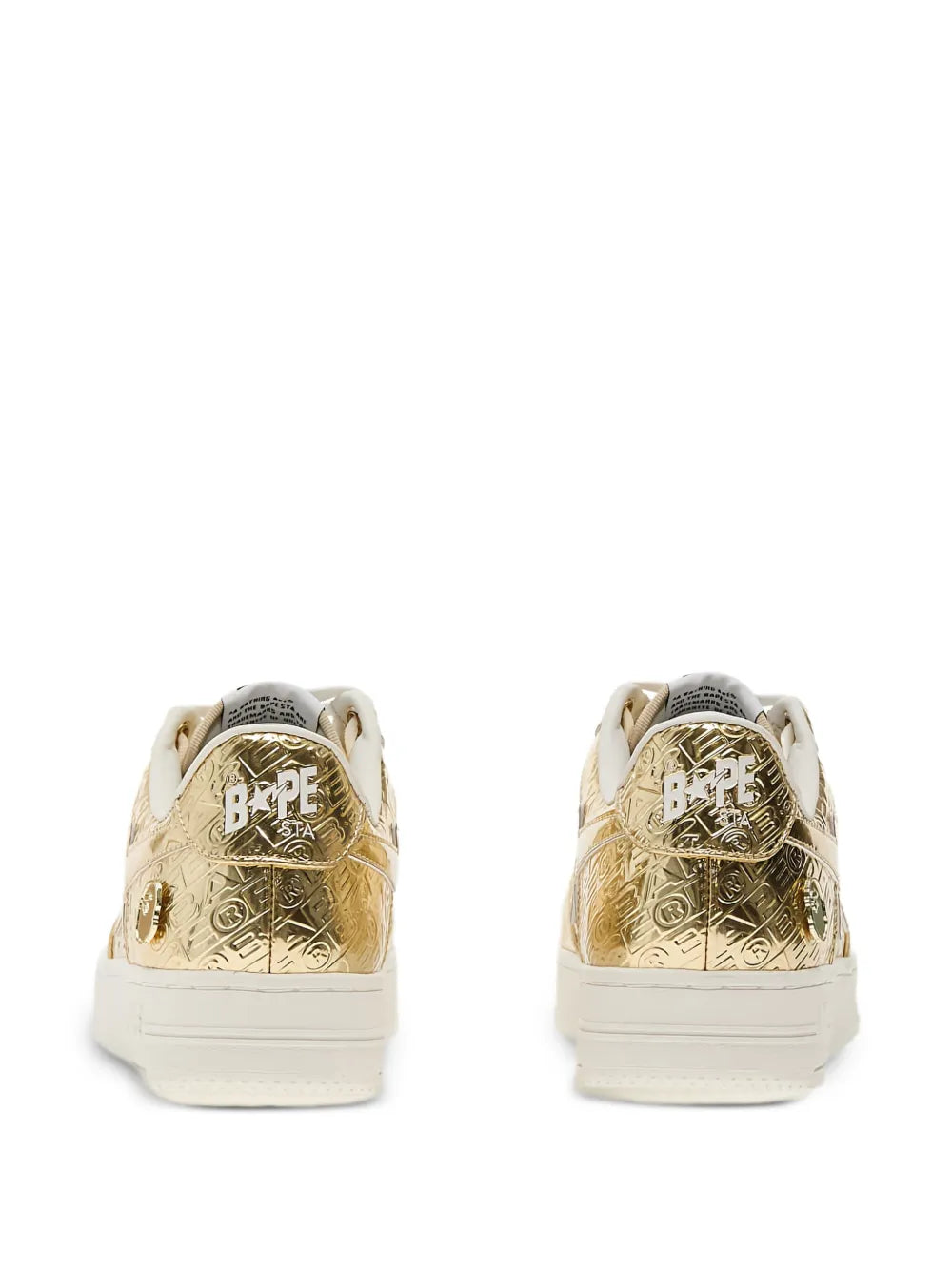 A Bathing Ape?Bape Sta 5 Metallic Sneakers — Gold — Size US M 3.5 - US W 5 — Back View