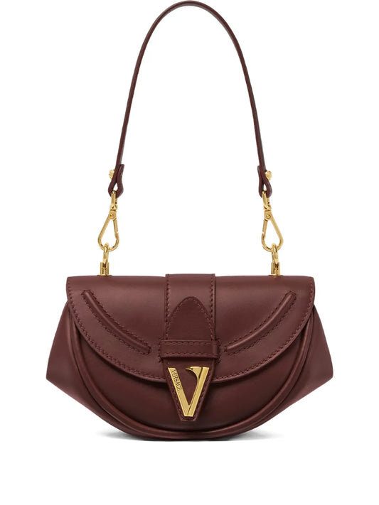 Versace Small Virtus Leather Shoulder Bag — Same as shown — Size One Size — Front View