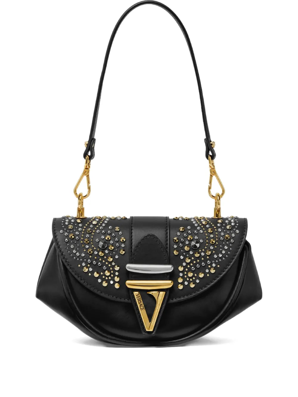 Versace Stud Embellished Shoulder Bag — Same as shown — Size One Size — Front View