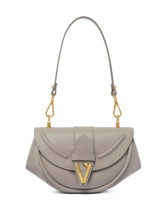 Versace Small Virtus Leather Shoulder Bag — Same as shown — Size One Size — Front View