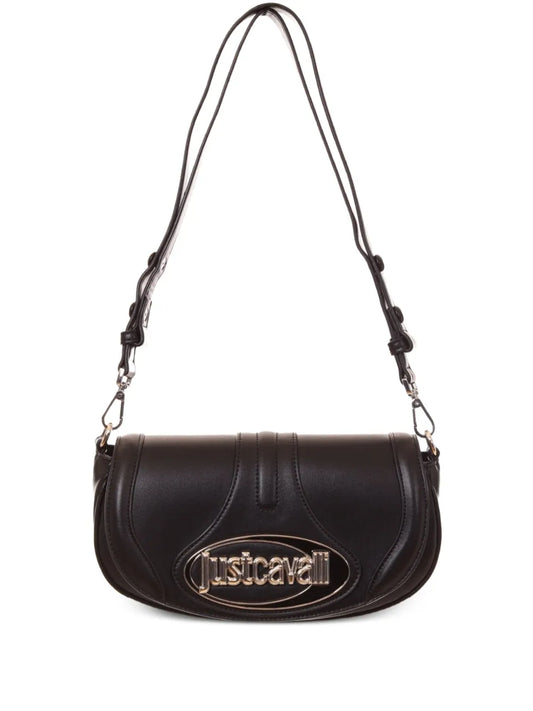Just Cavalli Curved Flap Logo Plaque Shoulder Bag — Same as shown — Size One Size — Front View