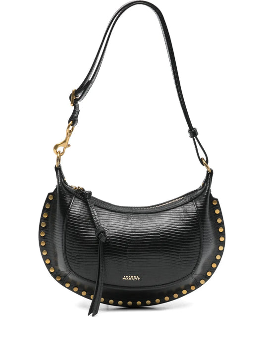 Isabel Marant Oskan Lizard Effect Studded Shoulder Bag — Same as shown — Size One Size — Front View