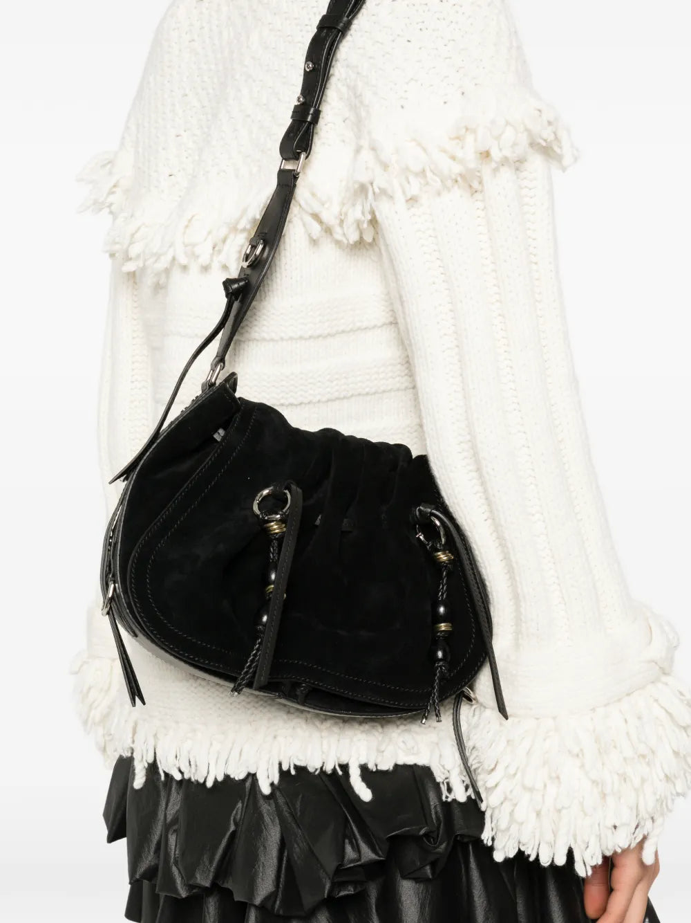 Isabel Marant Bolton Suede Shoulder Bag — Same as shown — Size One Size — Side View