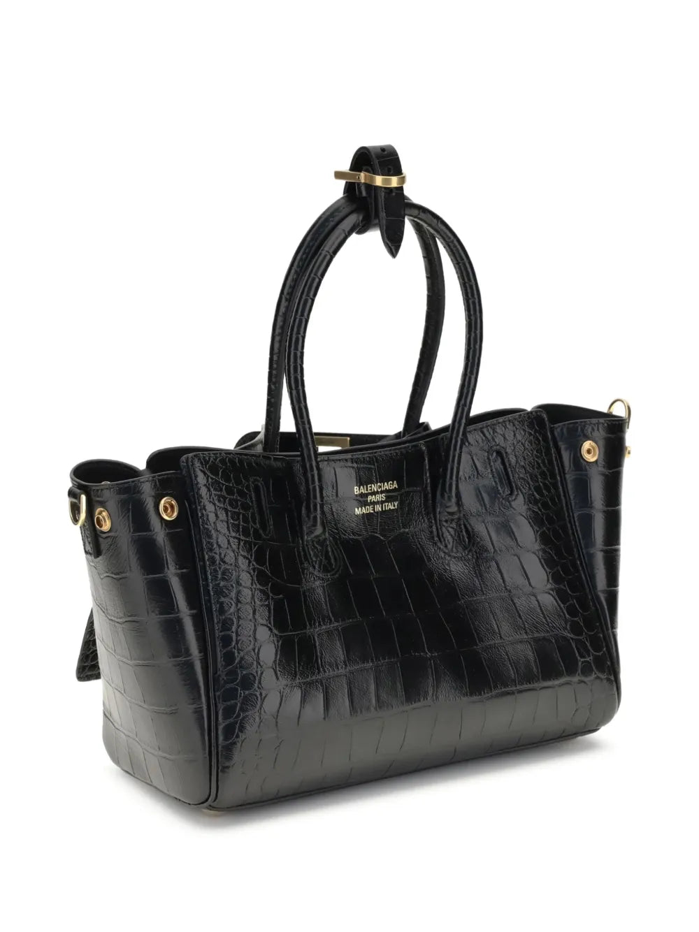 Balenciaga Crocodile Effect Top Handle Shoulder Bag — Same as shown — Size One Size — Back View
