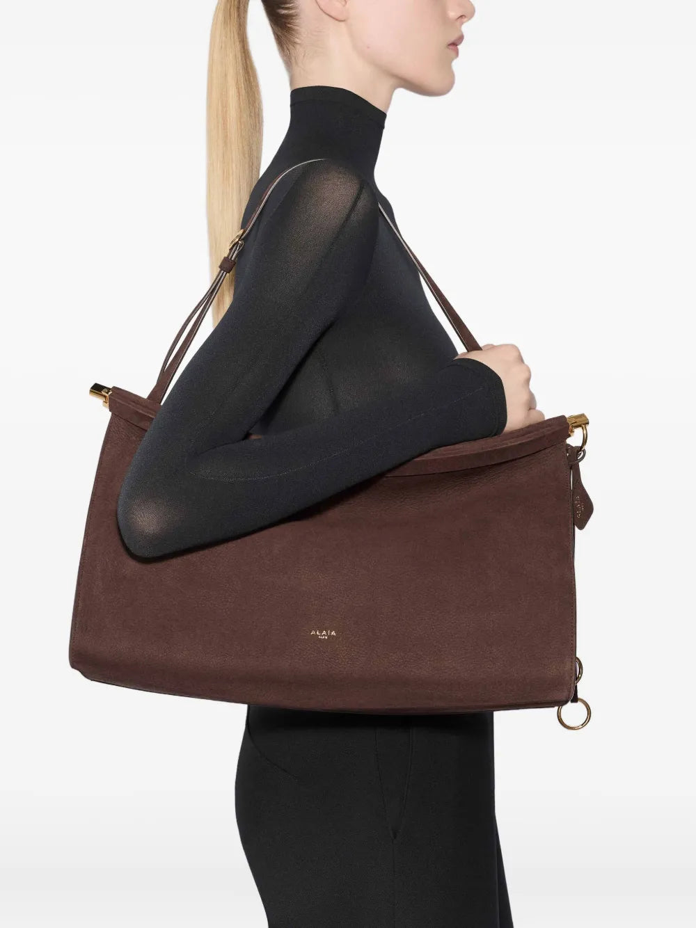 Alaia Large Le Click East West Shoulder Bag — Same as shown — Size One Size — Side View