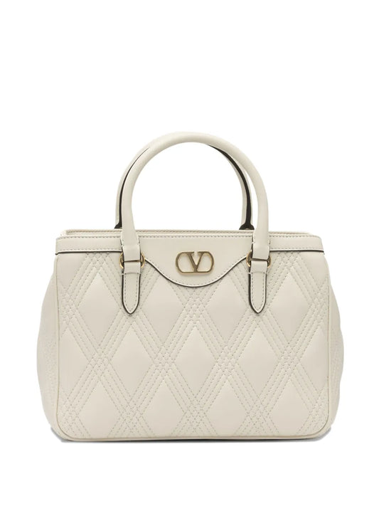 Valentino Garavani V Logo Quilted Shoulder Bag — Same as shown — Size One Size — Front View