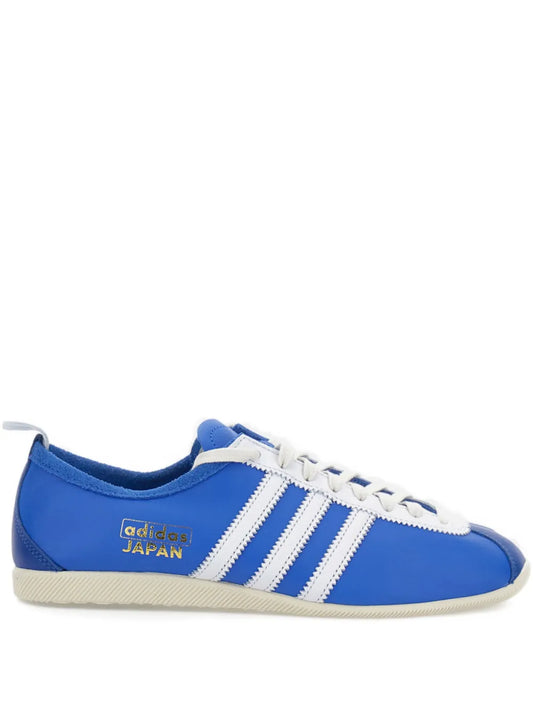 adidas Japan Leather Three-Stripe Sneakers — Blue — Size US M 10 - US W 11.5 — Front View