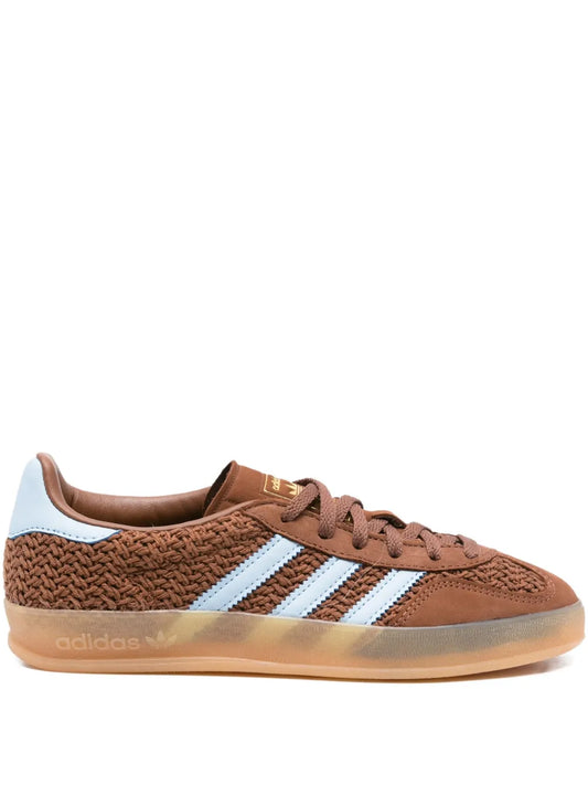 adidas Gazelle Leather Sneakers — Brown — Size US M 6 - US W 7.5 — Front View