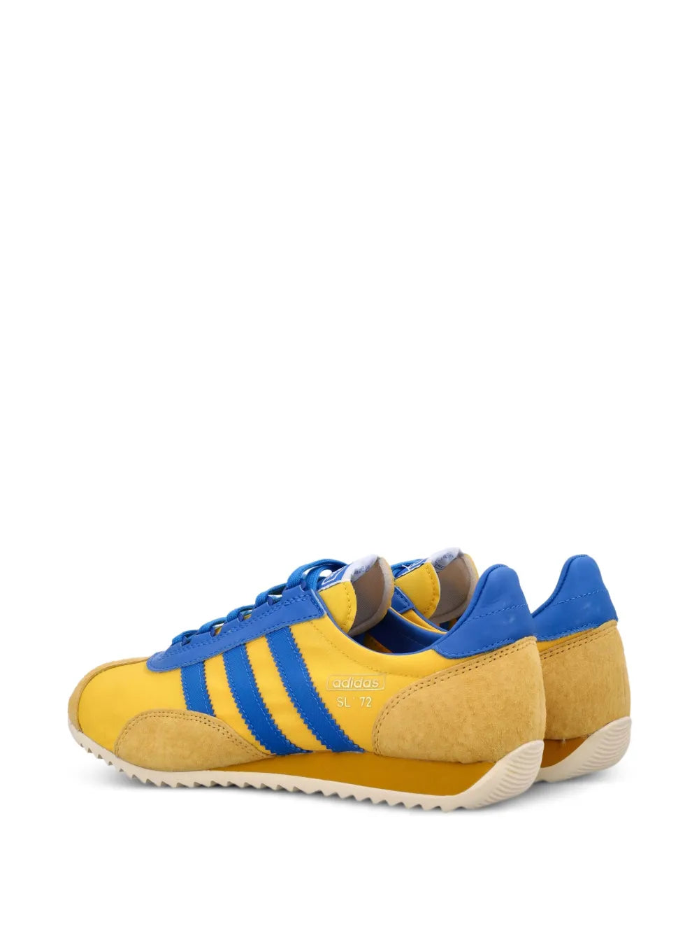 adidas Sl 72 Three-Stripe Sneakers — Yellow — Size US M 9 - US W 10.5 — Back View