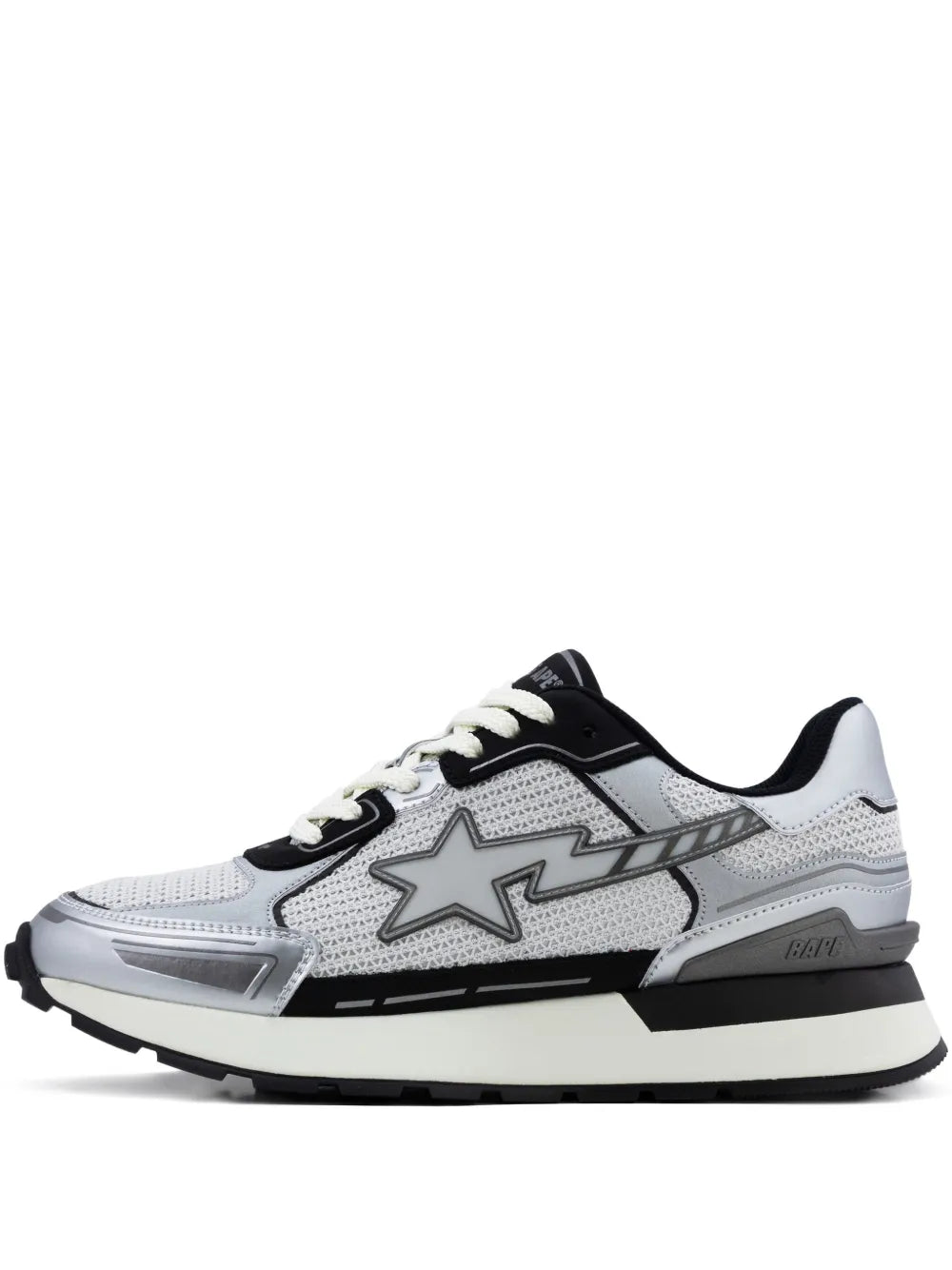 A Bathing Ape?Star-Lightning Low-Tops — Black — Size US M 5.5 - US W 7 — Front View