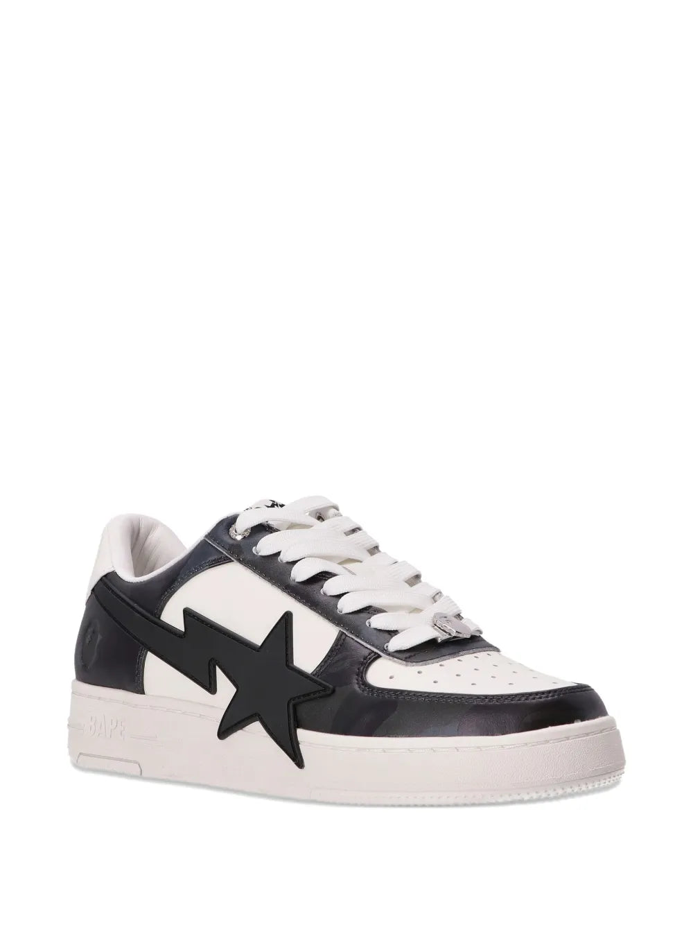 A Bathing Ape?Sta Logo-Patch Sneakers — Black — Size US M 3.5 - US W 5 — Side View
