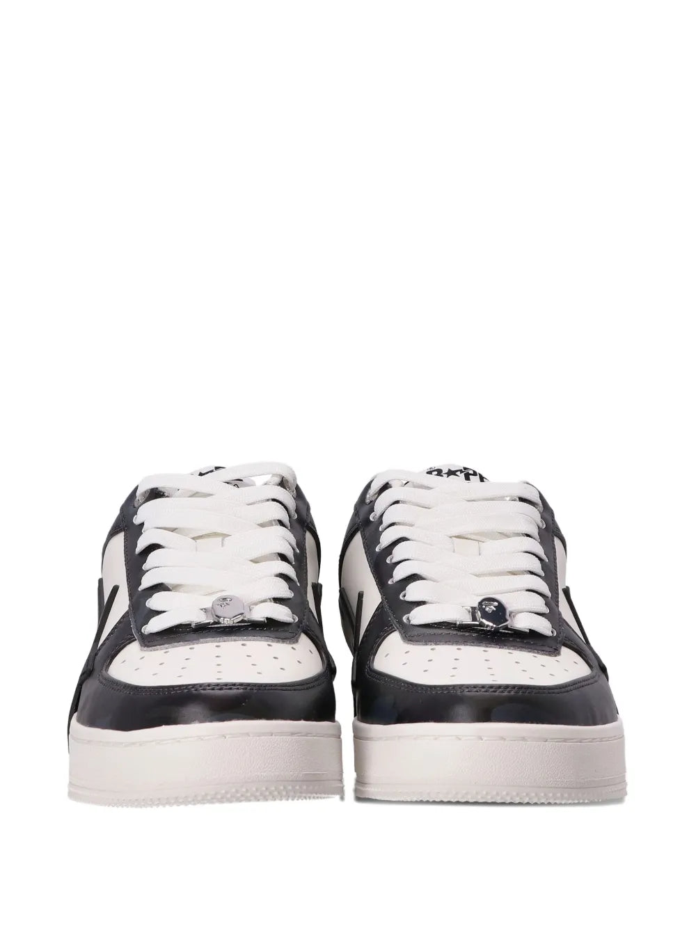 A Bathing Ape?Sta Logo-Patch Sneakers — Black — Size US M 3.5 - US W 5 — Top View