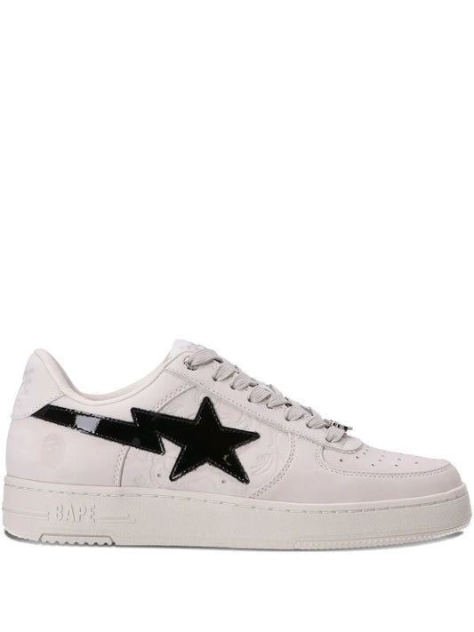 A Bathing Ape?Sta Logo-Patch Sneakers — White — Size US M 3.5 - US W 5 — Front View