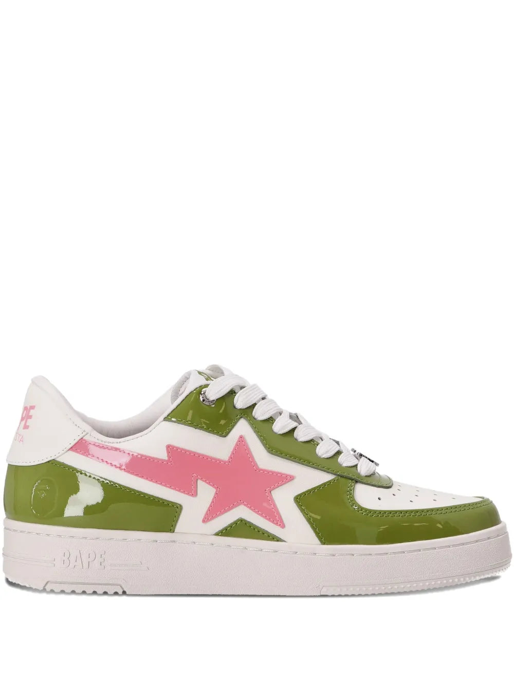 A Bathing Ape?Star-Lightning Sneakers — Green — Size US M 5.5 - US W 7 — Front View
