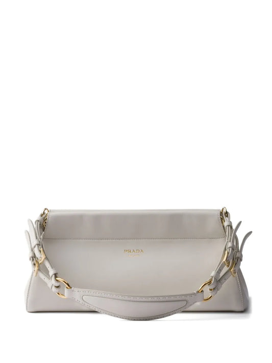 Prada Medium Echaine Leather Shoulder Bag — Same as shown — Size One Size — Front View