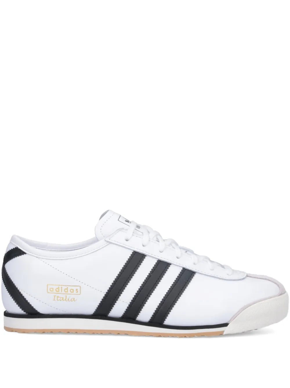adidas 70S Italian Three-Stripe Leather Sneakers — White — Size US M 10 - US W 11.5 — Front View
