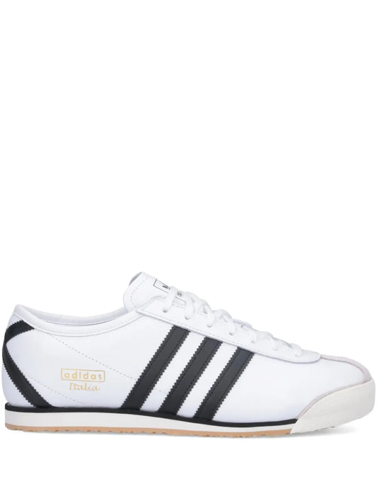 adidas 70S Italian Three-Stripe Leather Sneakers — White — Size US M 10 - US W 11.5 — Front View