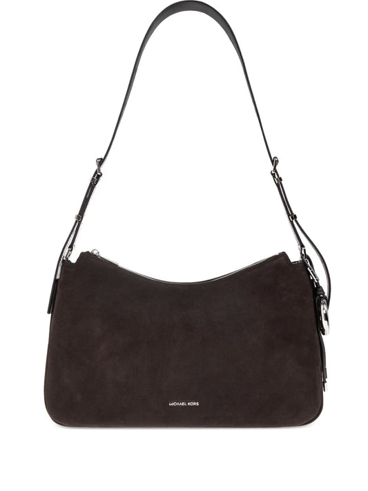 Michael Michael Kors Suede Leather Shoulder Bag — Same as shown — Size One Size — Front View