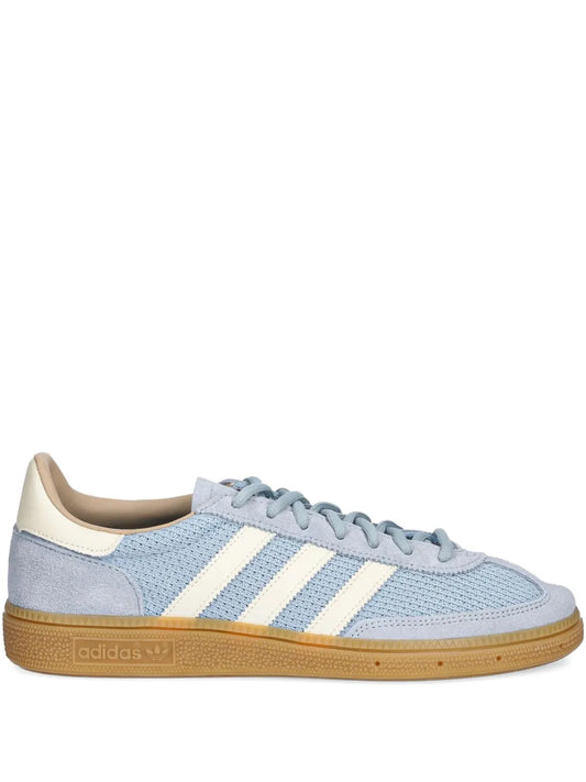 adidas Handball Spezial Three-Stripe Mesh Sneakers — Light Blue — Size US M 10 - US W 11.5 — Front View