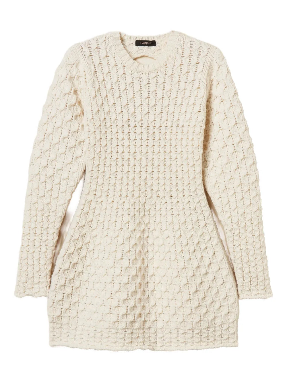 Twinset Open Back Dress — Beige — Size XS — Front View