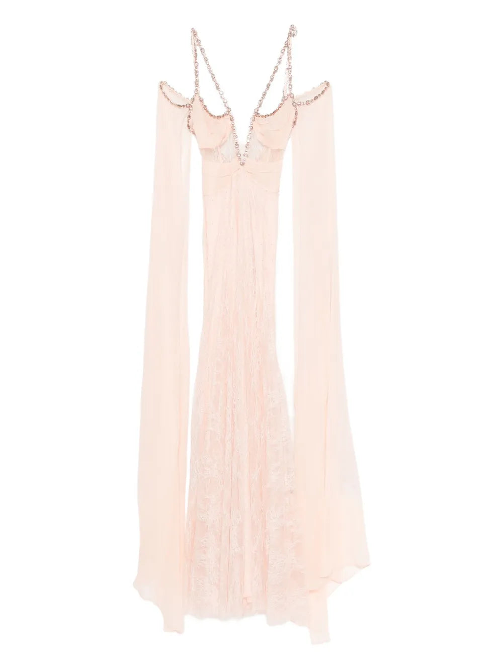 Nissa Embellished Lace Maxi Dress — Pink — Size S — Front View