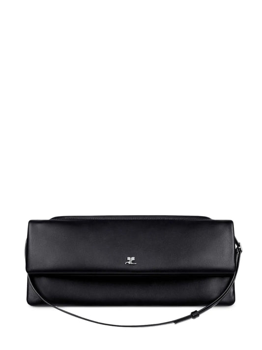 Courreges Leather Flap Clutch — Same as shown — Size One Size — Front View