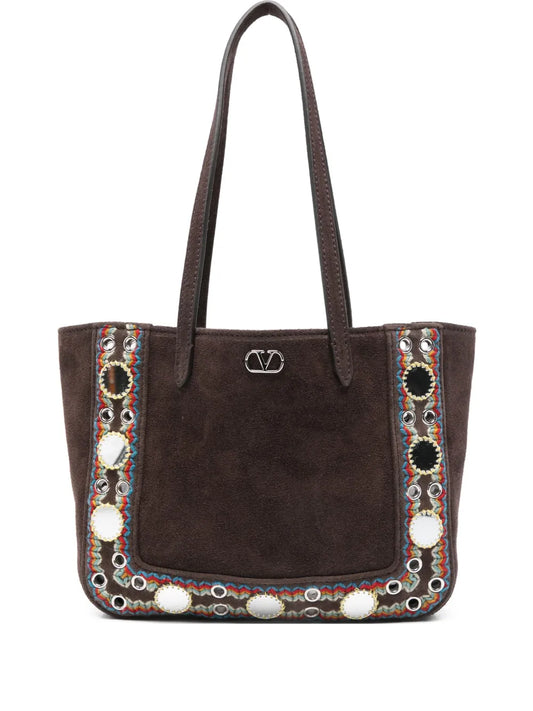 Valentino Garavani Nellcote Suede Shoulder Bag — Same as shown — Size One Size — Front View