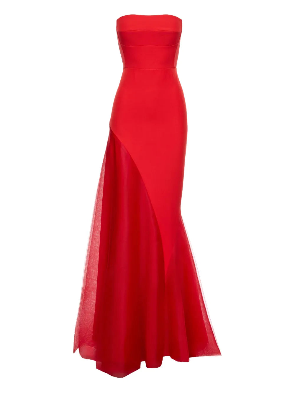 Vpm Atelier Strapless Fishtail Dress — Red — Size XS — Front View
