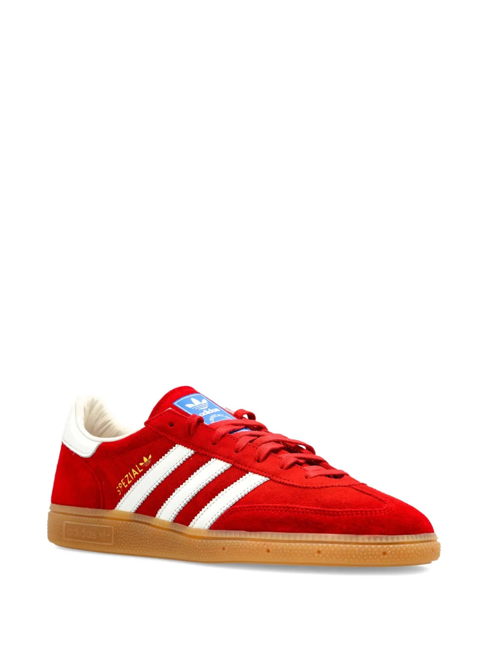 adidas Spezial Three-Stripe Suede Sneakers — Red — Size US M 8 - US W 9.5 — Side View