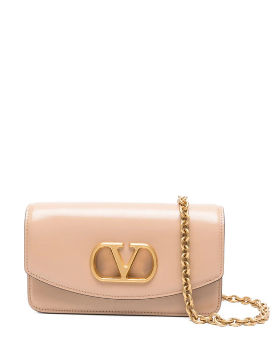 Valentino Garavani Vlogo Signature Leather Shoulder Bag — Same as shown — Size One Size — Front View