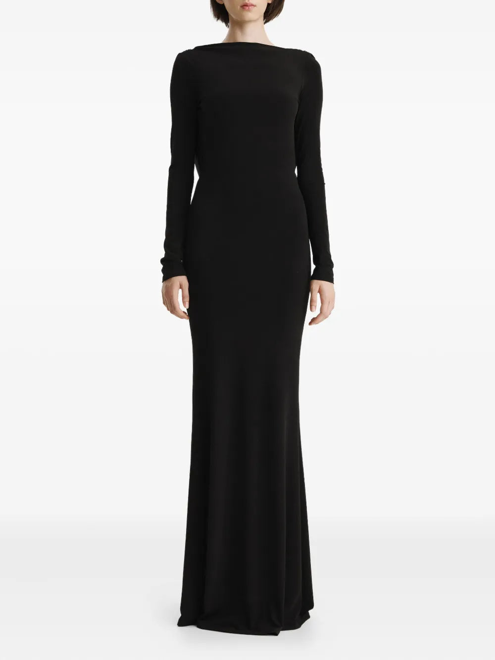 2310 Studio Cowl Back Maxi Dress — Black — Size XS — Front View