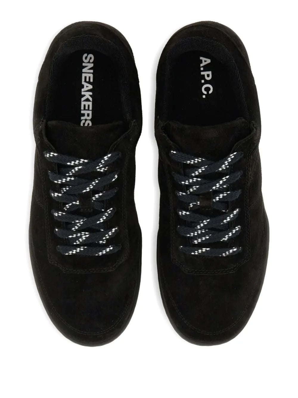 A.P.C. Lace-Up Sneakers — Black — Size US M 11 - US W 12.5 — Top View