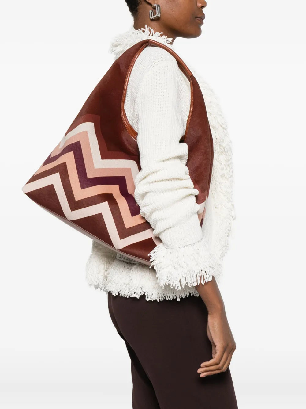 Missoni Chevron Pattern Shoulder Bag — Same as shown — Size One Size — Side View