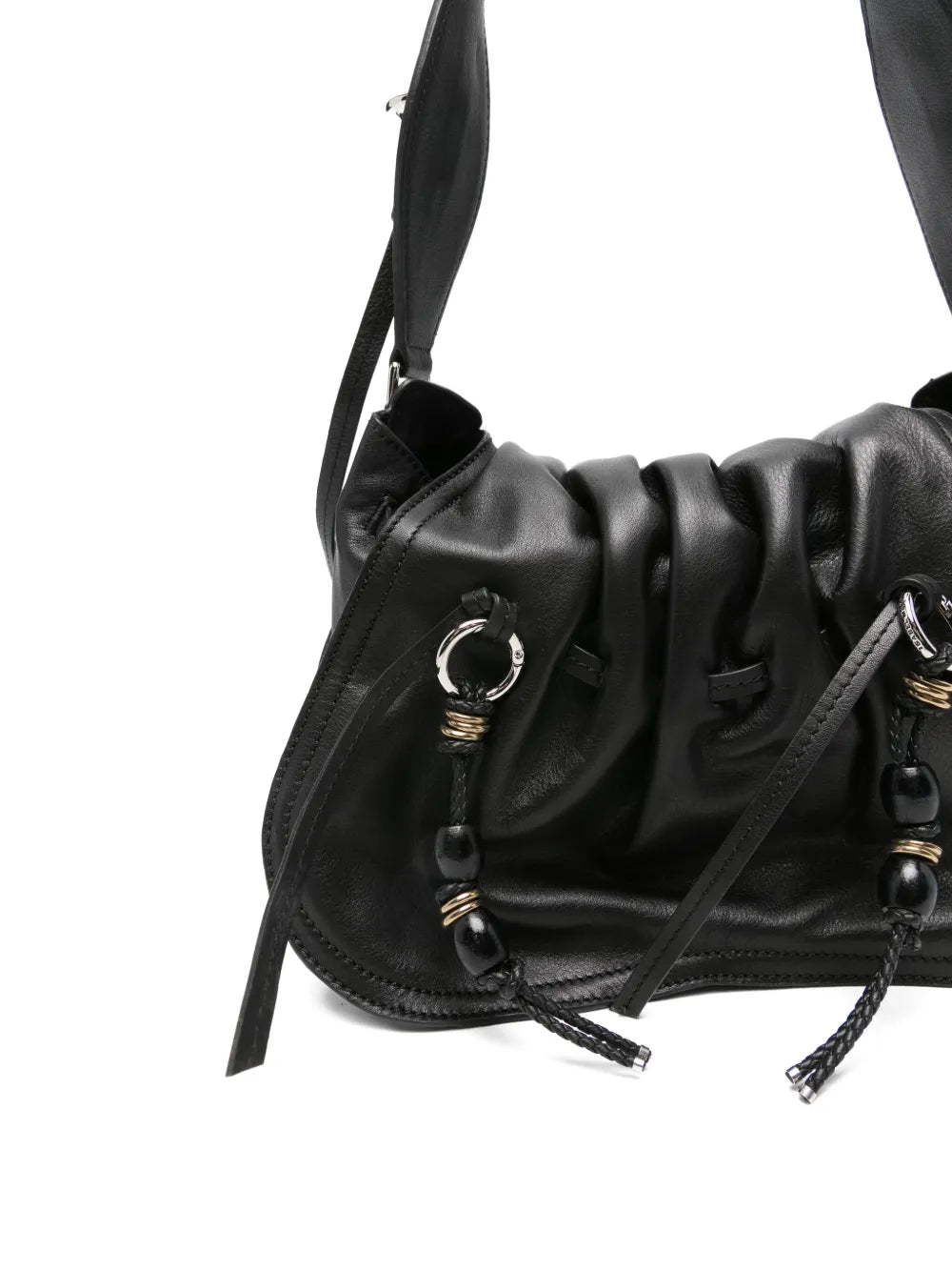 Isabel Marant Pleated Detail Drawstring Shoulder Bag — Same as shown — Size One Size — Top View