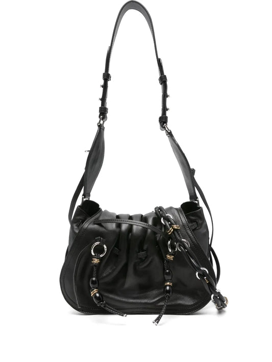 Isabel Marant Pleated Detail Drawstring Shoulder Bag — Same as shown — Size One Size — Front View