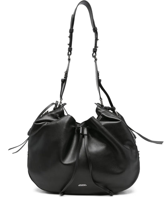 Isabel Marant Drawstring Leather Shoulder Bag — Same as shown — Size One Size — Front View