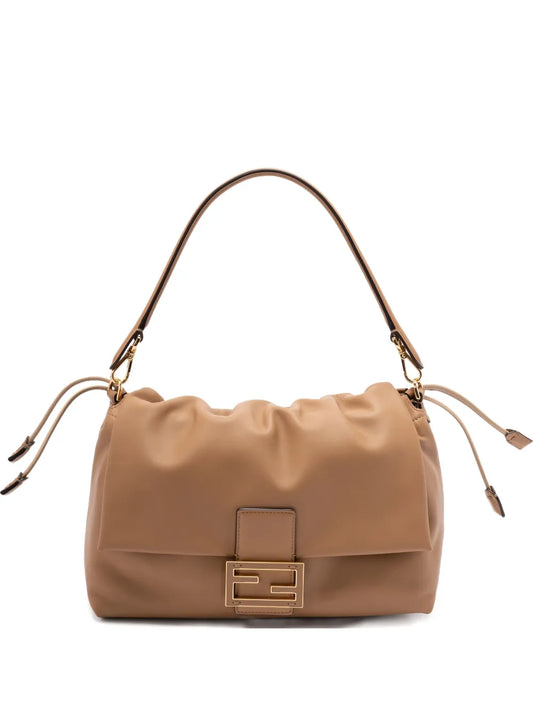 Fendi Large Mamma Baguette Logo Plaque Gathered Shoulder Bag — Same as shown — Size One Size — Front View