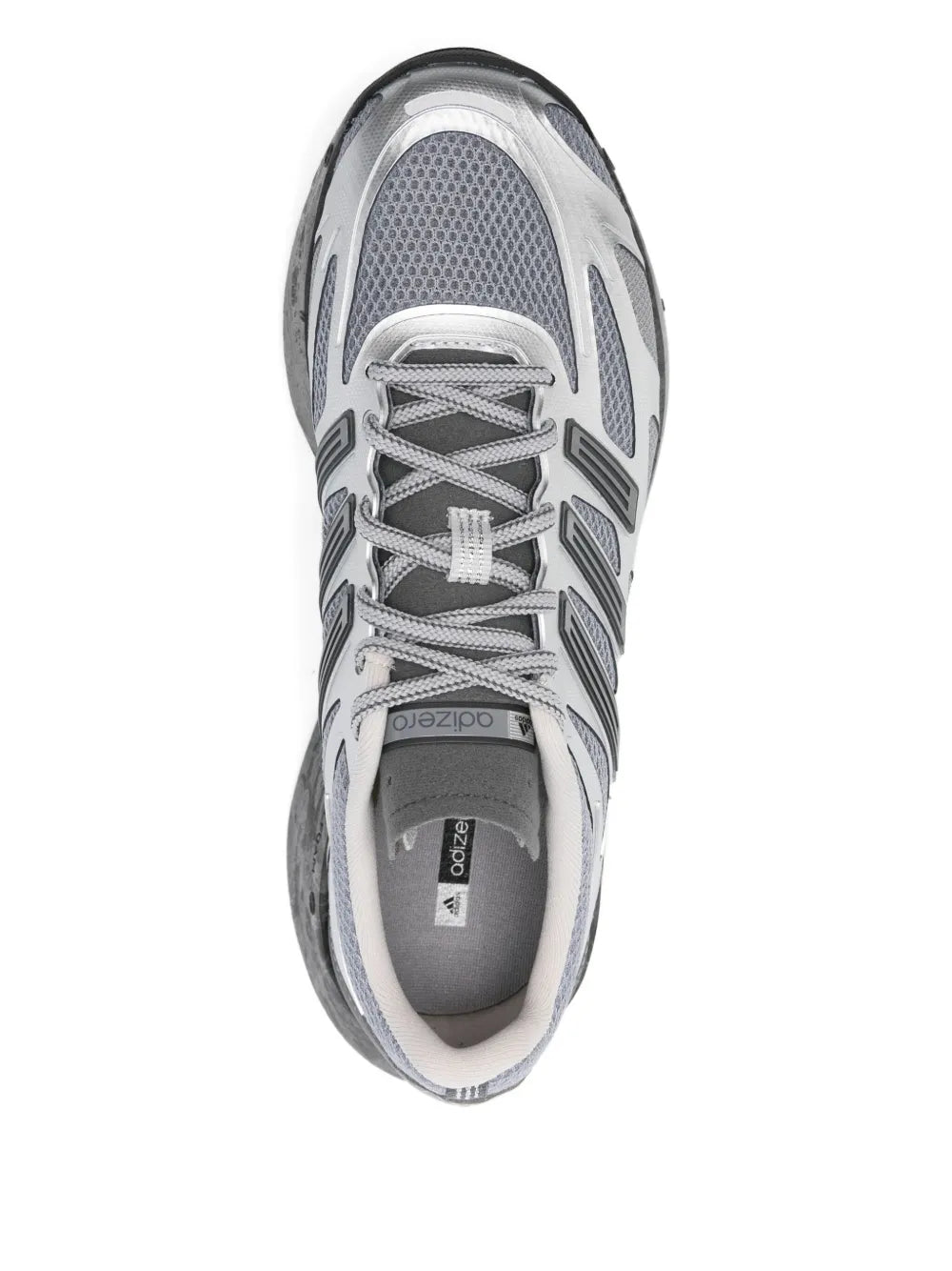 adidas Adizero Aruku Lace-Up Sneakers — Silver — Size US M 6.5 - US W 8 — Top View