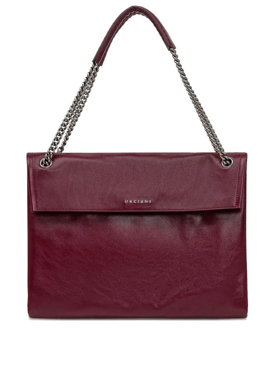 Orciani Midi Venus Gotham Leather Chain Strap Shoulder Bag — Same as shown — Size One Size — Front View