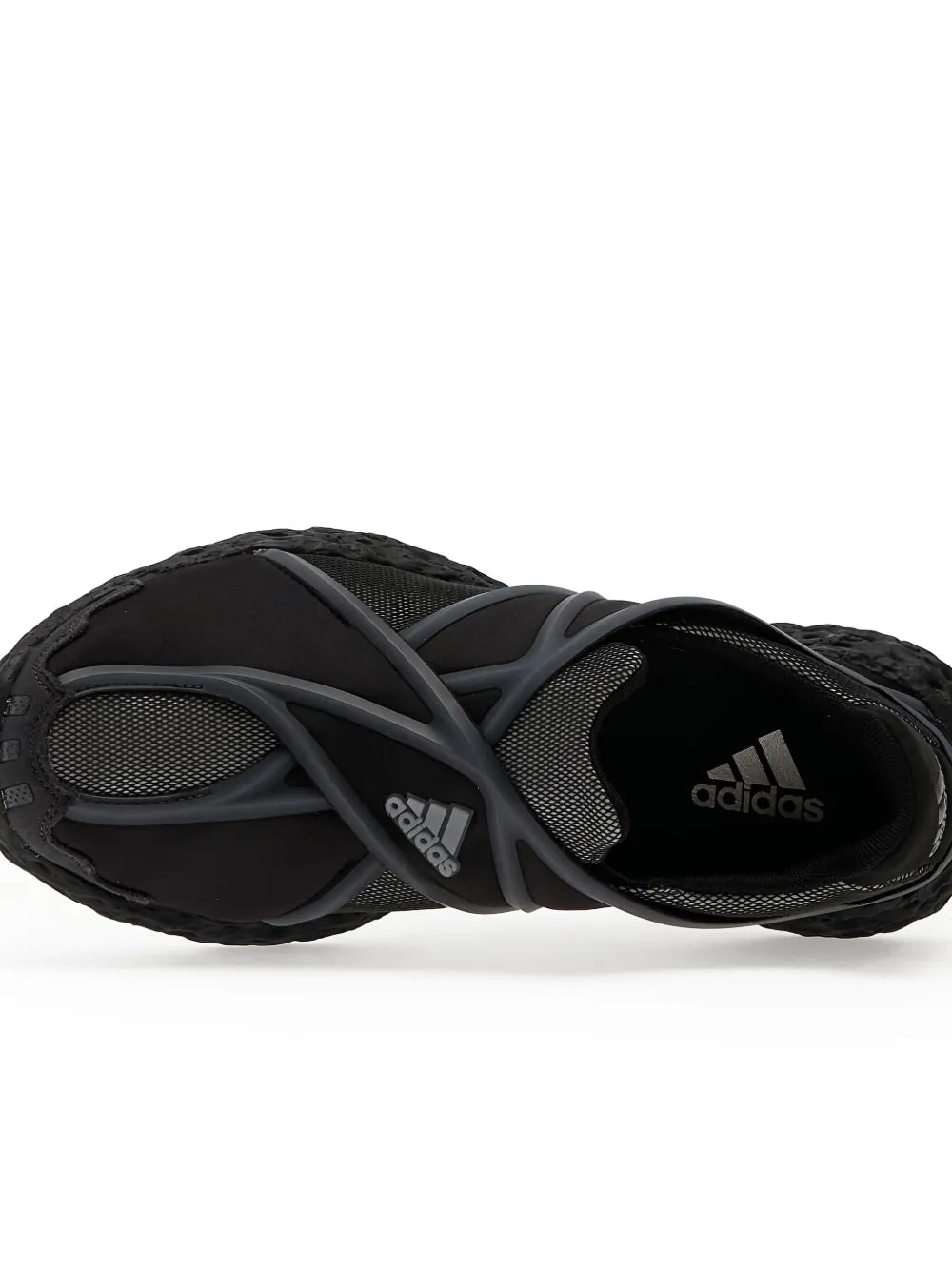 adidas Zponge Flux Cross-Strap Sneakers — Black — Size US M 3.5 - US W 5 — Top View