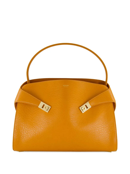 Ferragamo Medium Hug Maxi Grain Leather Shoulder Bag — Same as shown — Size One Size — Front View
