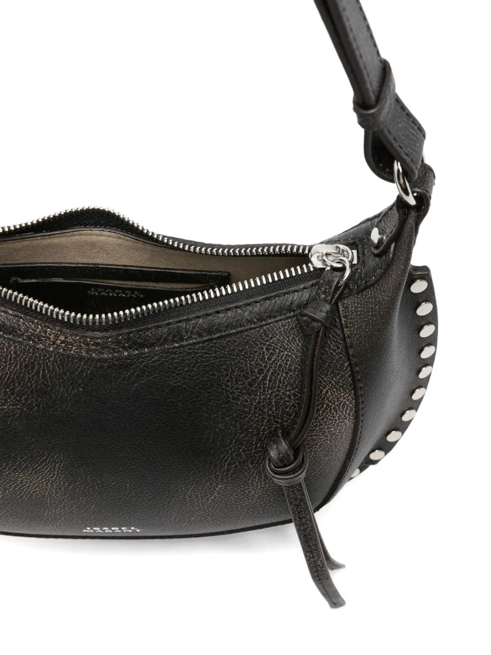 Isabel Marant Oskan Moon Stud Embellished Leather Shoulder Bag — Same as shown — Size One Size — Detail View