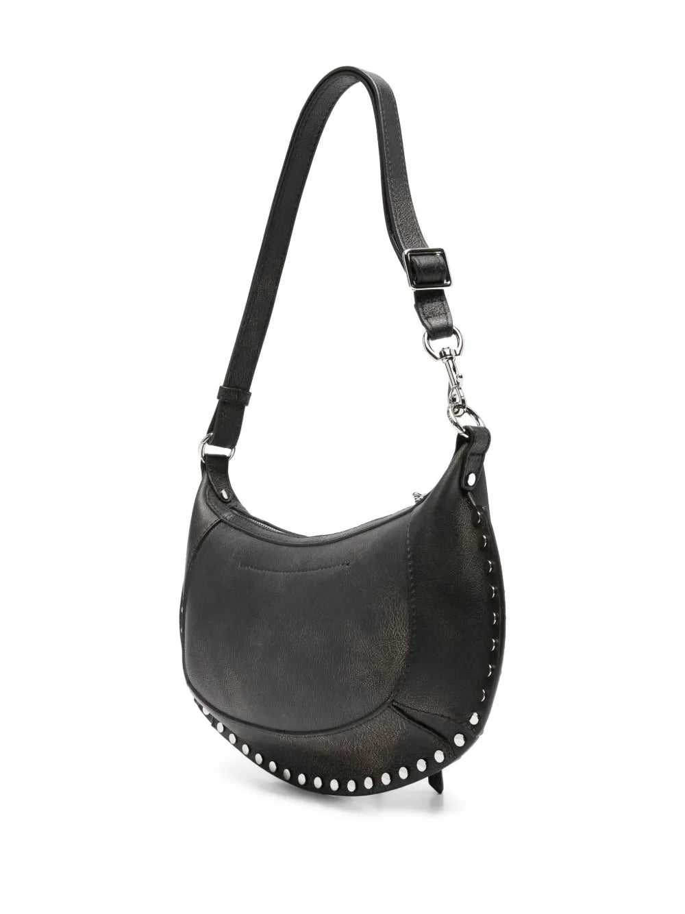 Isabel Marant Oskan Moon Stud Embellished Leather Shoulder Bag — Same as shown — Size One Size — Back View