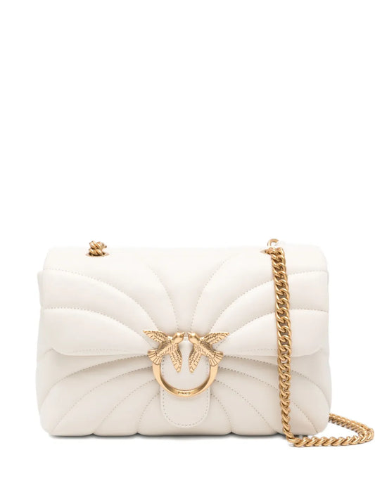 Pinko Quilted Bird Embellished Shoulder Bag — Same as shown — Size One Size — Front View