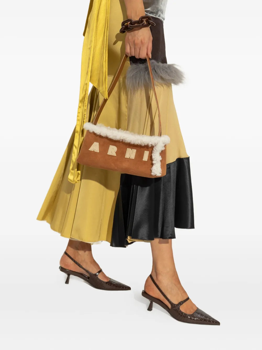 Marni Faux Shearling Applique Shoulder — Same as shown — Size One Size — Side View
