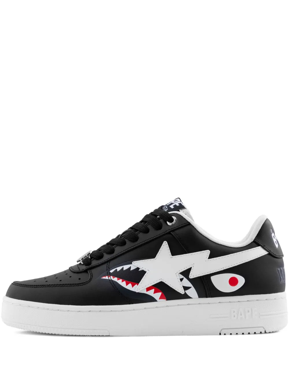 A Bathing Ape?Sta Shark #3 Sneakers — Black — Size US M 3.5 - US W 5 — Front View