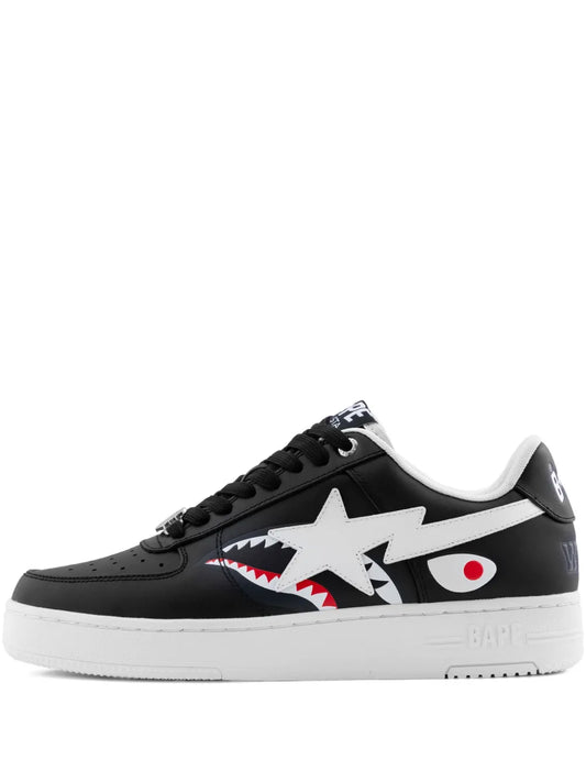 A Bathing Ape?Sta Shark #3 Sneakers — Black — Size US M 3.5 - US W 5 — Front View