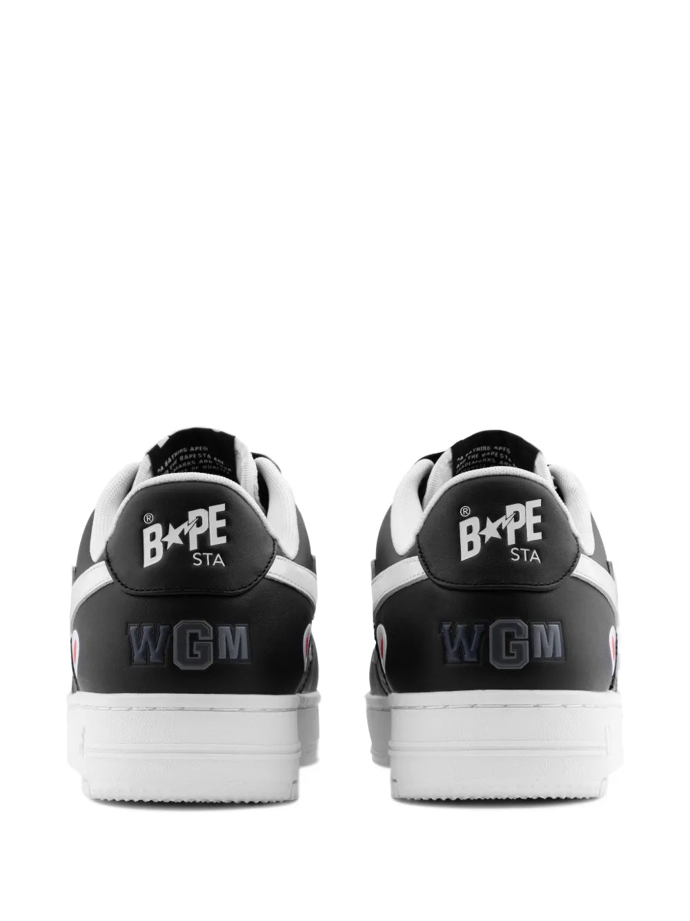 A Bathing Ape?Sta Shark #3 Sneakers — Black — Size US M 3.5 - US W 5 — Back View