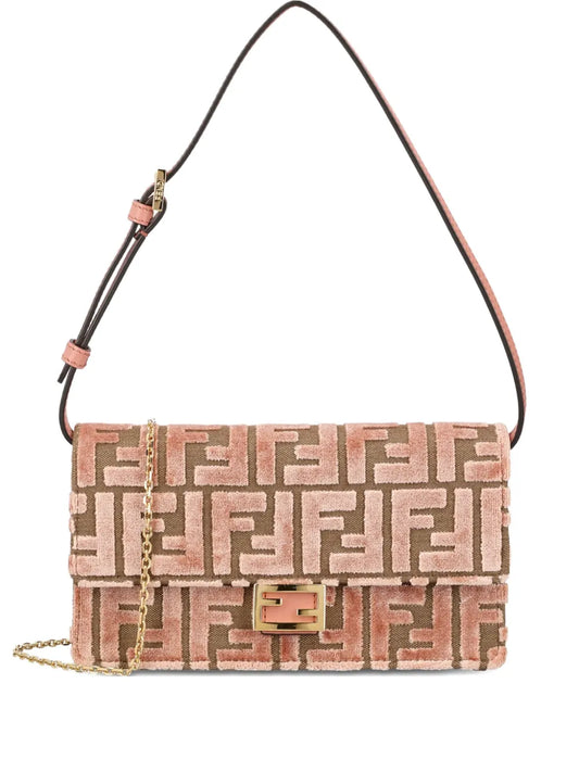 Fendi Medium Baguette Jacquard Velvet Shoulder Bag — Same as shown — Size One Size — Front View